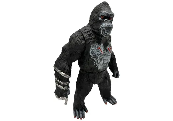 Figurina gorila de jucarie 25cm – Model realist cu detalii, lant si semne de lupta, ideala pentru colectionari si joaca,  [1]