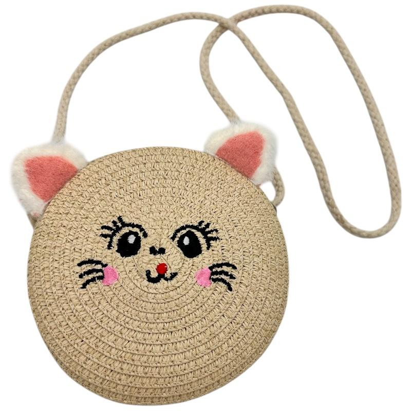 Geanta rotunda pentru fetite cu fata de pisicuta si urechi pufoase – model 14-19 cm [2]