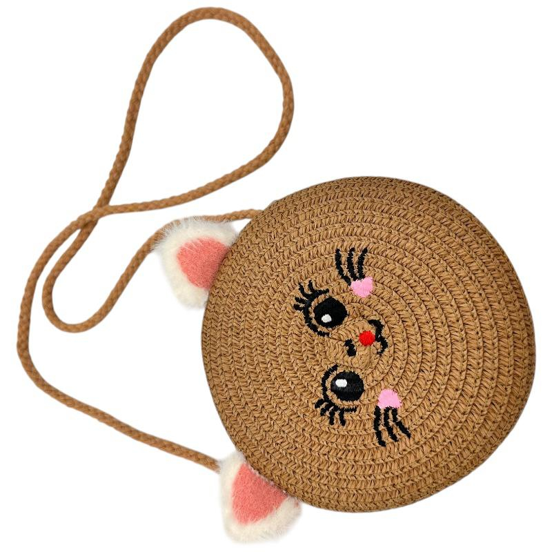 Geanta rotunda pentru fetite cu fata de pisicuta si urechi pufoase – model 14-19 cm [2]