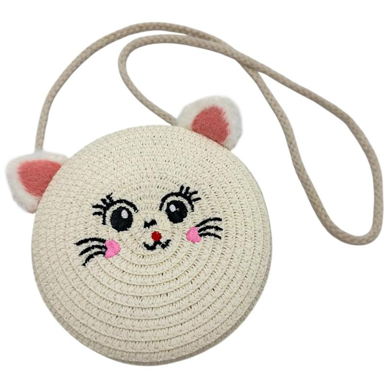 Geanta rotunda pentru fetite cu fata de pisicuta si urechi pufoase – model 14-19 cm [2]