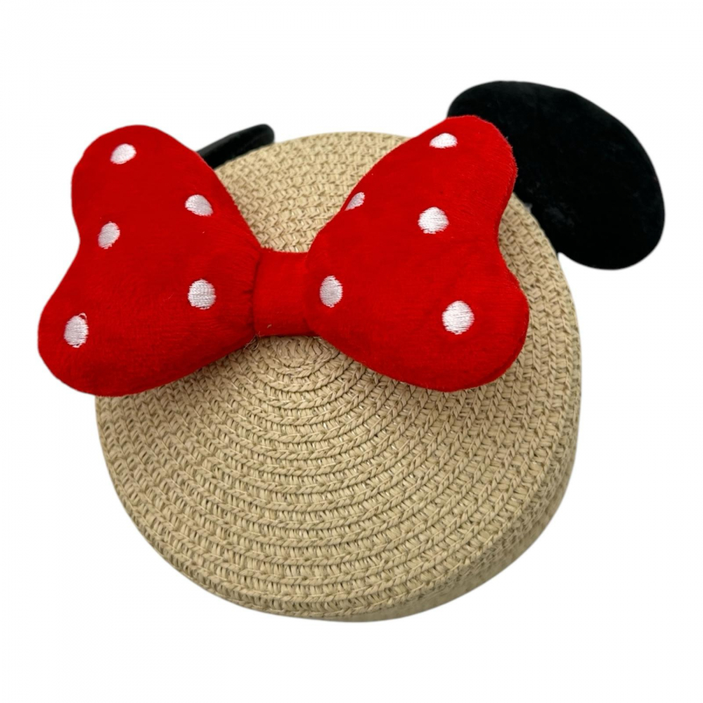 Geanta rotunda pentru fetite cu urechi si fundita rosie – model 14-19 cm, accesoriu adorabil [1]