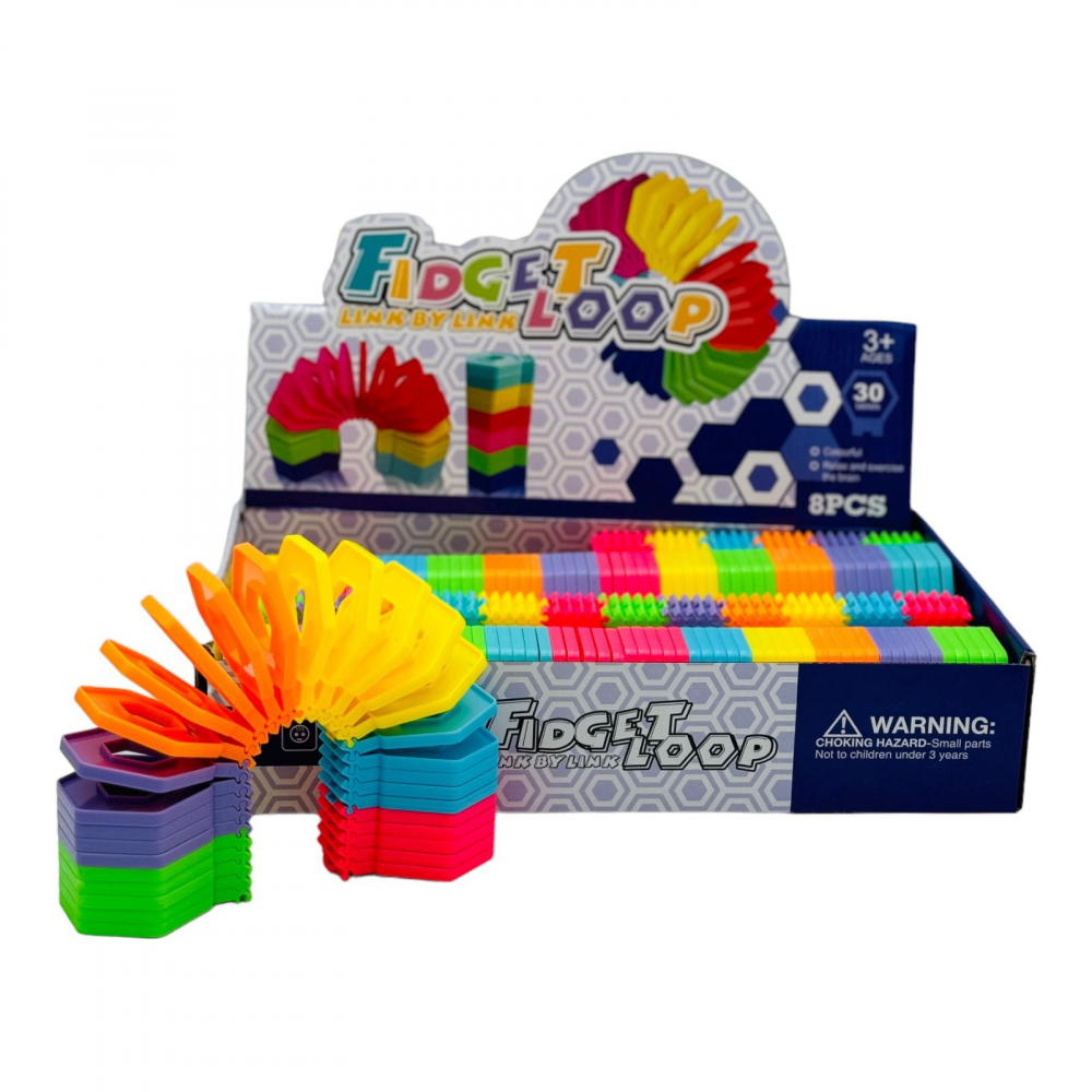 Joc de Îndemânare Fidget Loop cu 30 Plăcuțe Multicolore, 18 cm, pentru Copii +3 Ani [1]