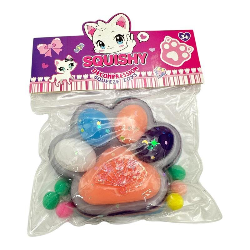 Jucarie Antistres BaoBao, Squishy Cat Paw, cu Revenire Lenta, 12.5x10.5 cm, 220g, Multicolor [2]