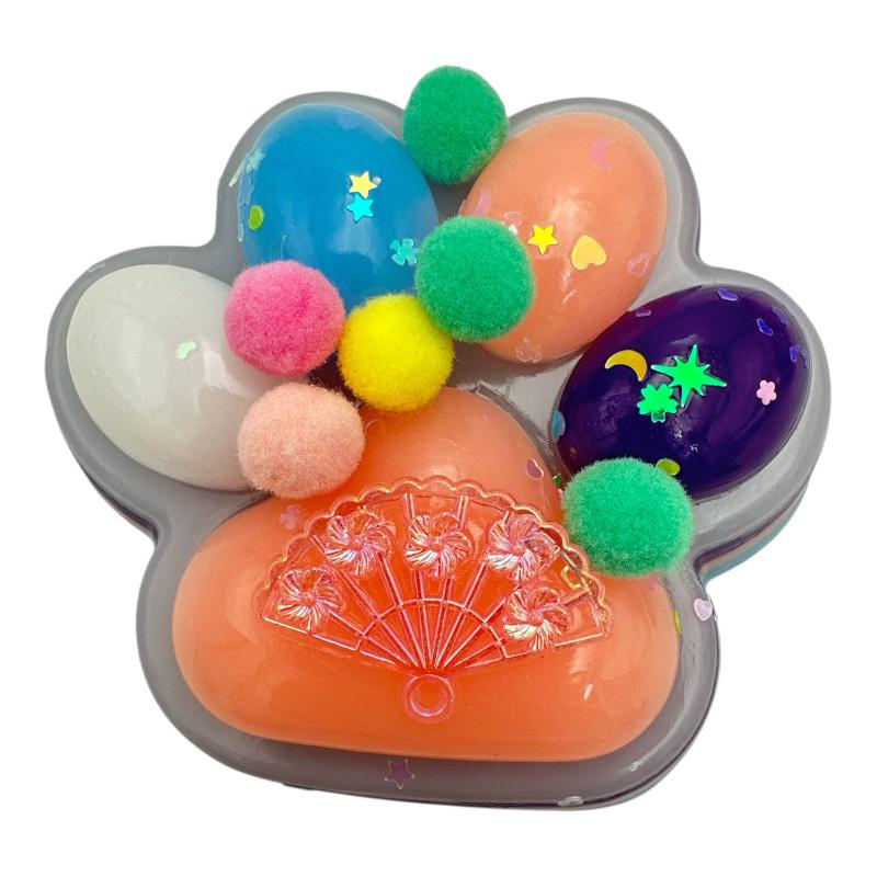 Jucarie Antistres BaoBao, Squishy Cat Paw, cu Revenire Lenta, 12.5x10.5 cm, 220g, Multicolor [1]