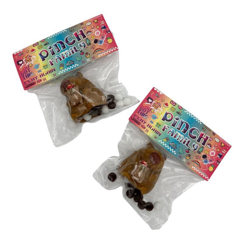 Jucărie Antistres Squishy BaoBao, cu Revenire Lenta, Model Urs, Ambalaj Transparent, 4.5 x 7.2 cm, 110g, Maro [3]