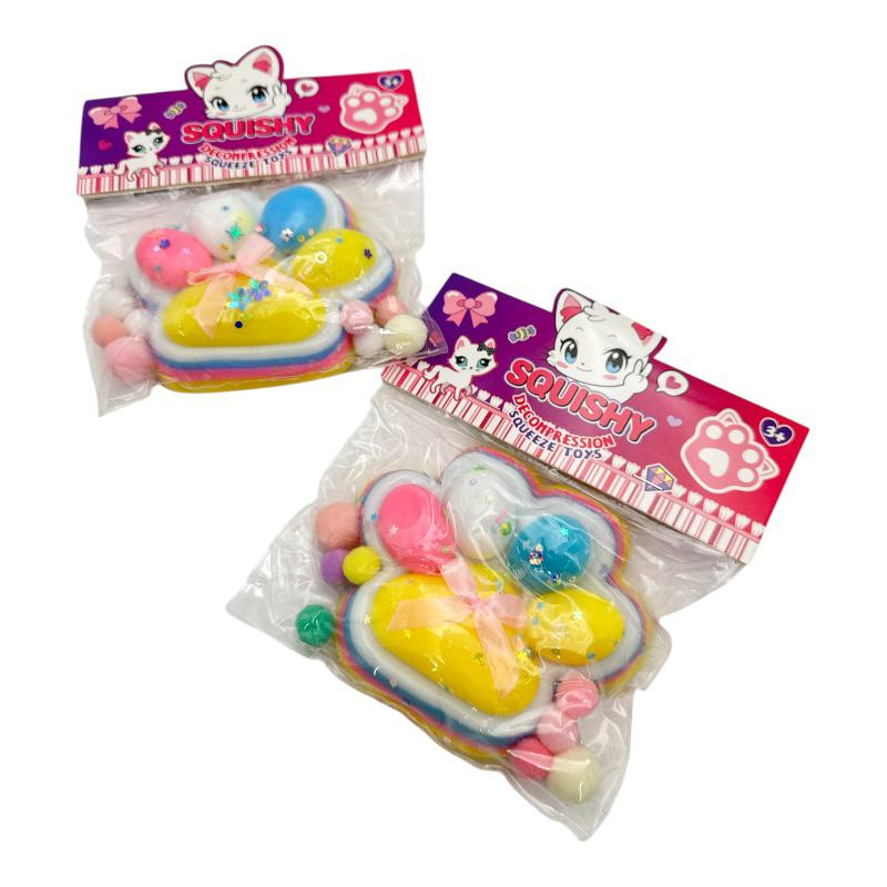 Jucarie Antistres Squishy, BaoBao, cu Revenire Lenta, Model Cat Paw, 12.5x10.5 cm, 220g, Multicolor [3]