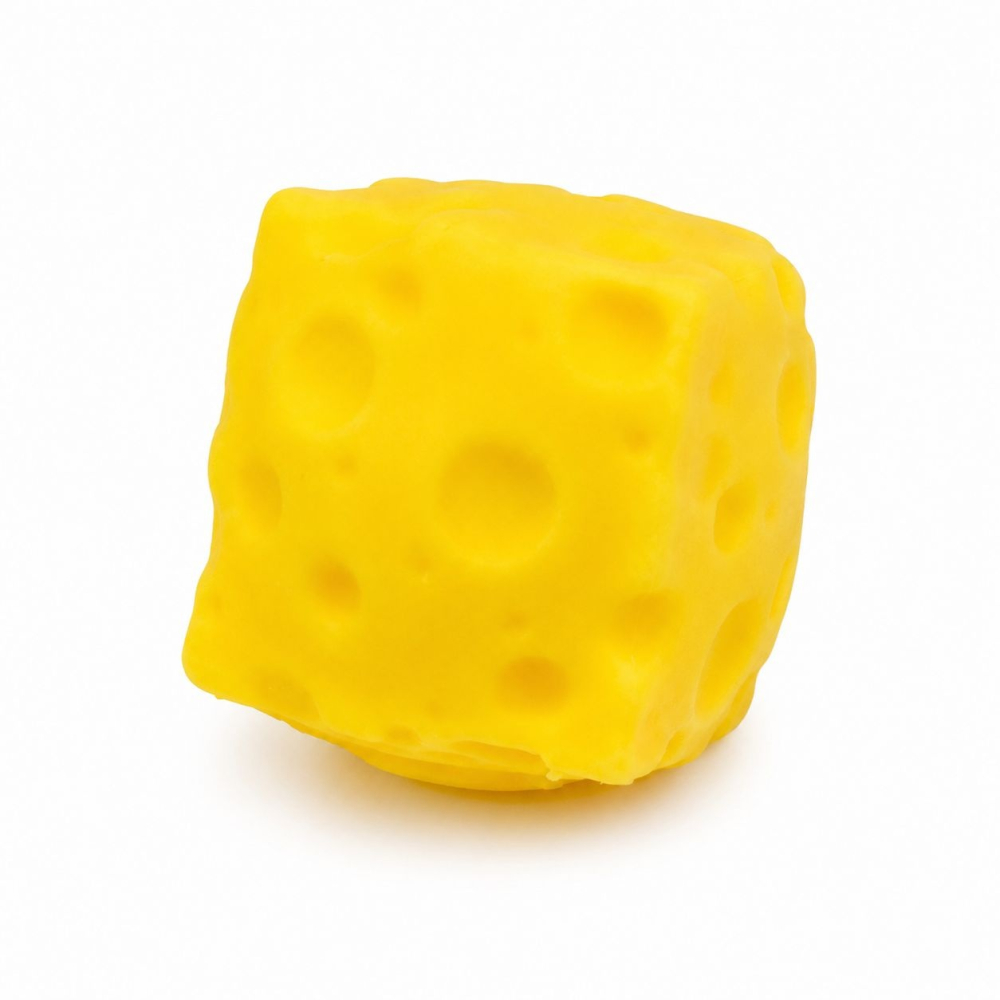 Jucărie Antistres Brânză din Silicon 5x5x5cm - Cheese Vent Toy, Squishy Moale, Elastic și Relaxant pentru Copii [2]