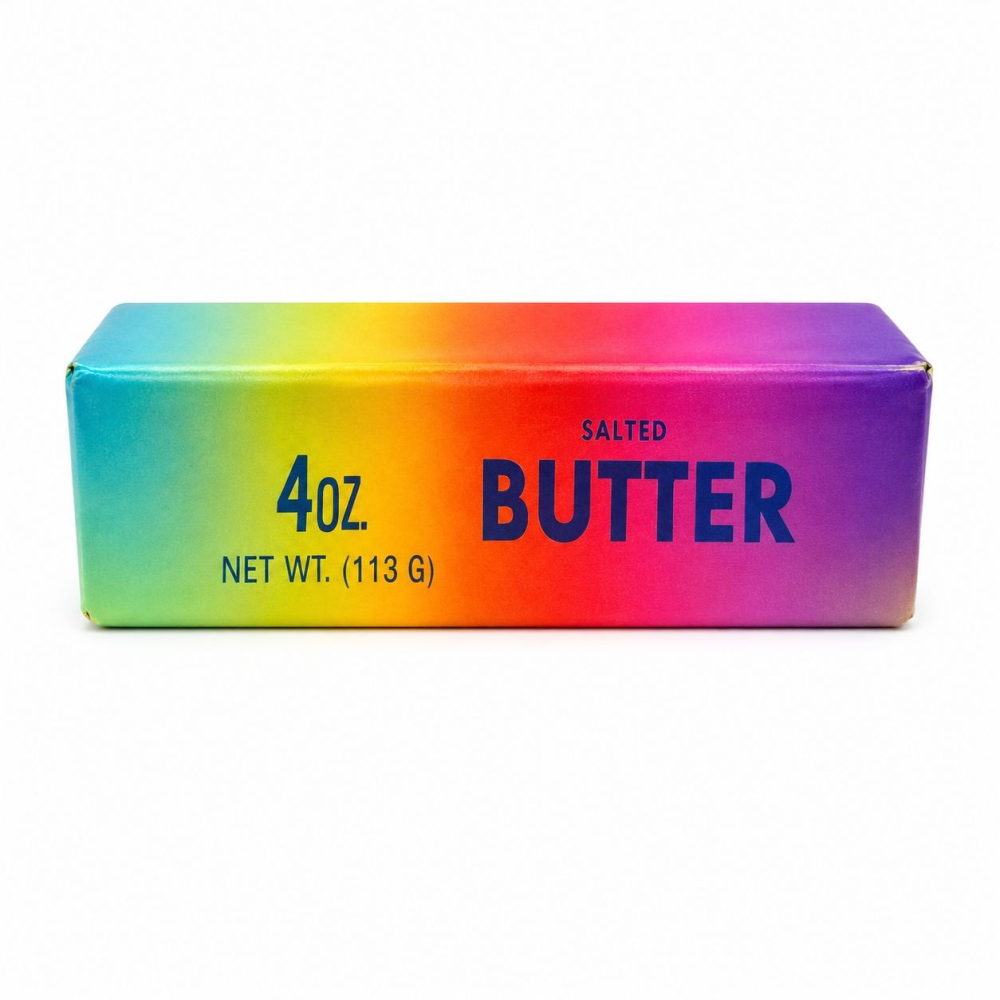 Jucarie antistres Butter Squishy Rainbow 13cm, model pachet de unt, culoare aleatorie [2]