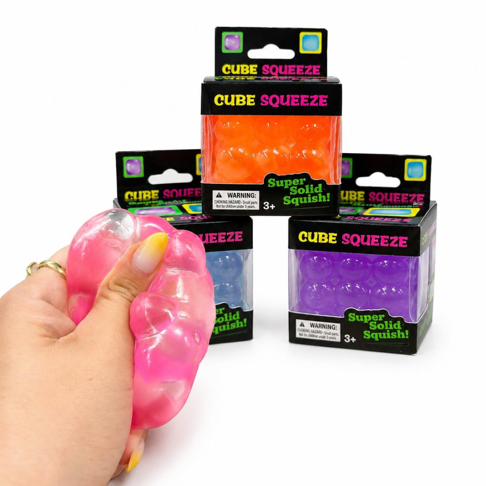 Jucarie antistres Cube Squeeze Bubble 5.5cm, moale si elastica, culori aleatorii [2]