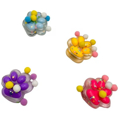 Jucarie antistres senzoriala Pinch Family squishy multicolor 5x6 cm 100g cu lumini LED material moale, BaoBao [4]