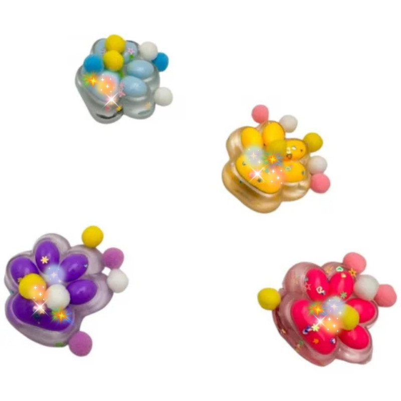 Jucarie antistres senzoriala Pinch Family squishy multicolor 5x6 cm 100g cu lumini LED material moale, BaoBao [1]