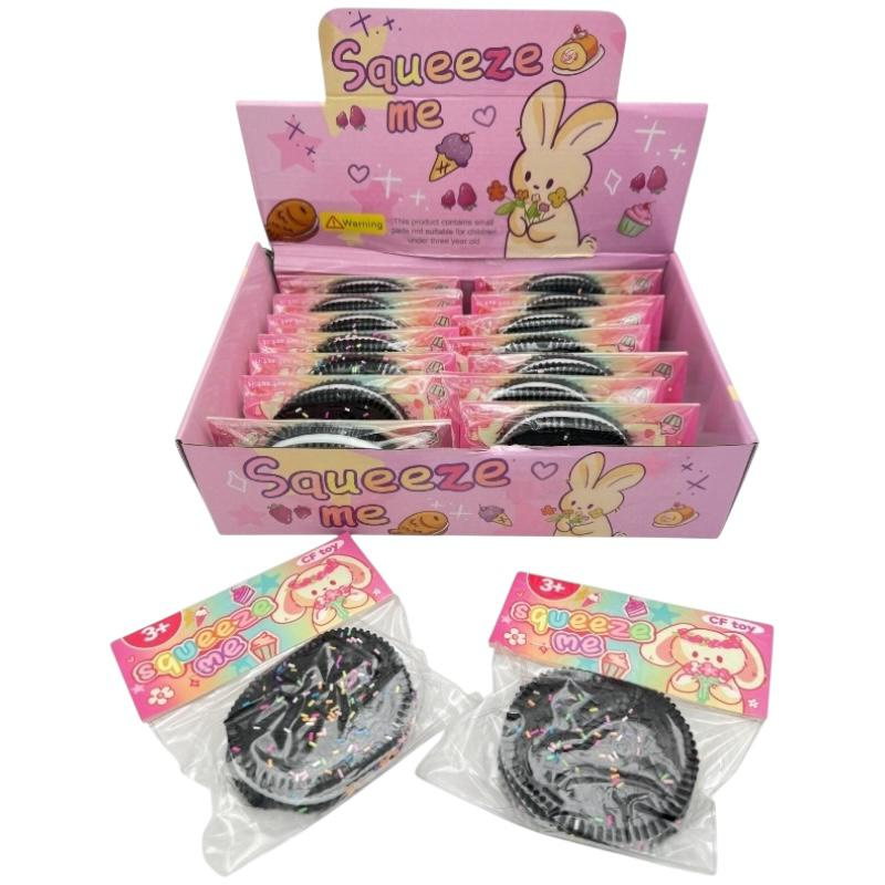 Jucarie antistres Squeeze Toys model squishy biscuit mare 9x9 cm material moale TPR pentru relaxare senzoriala, BaoBao [4]