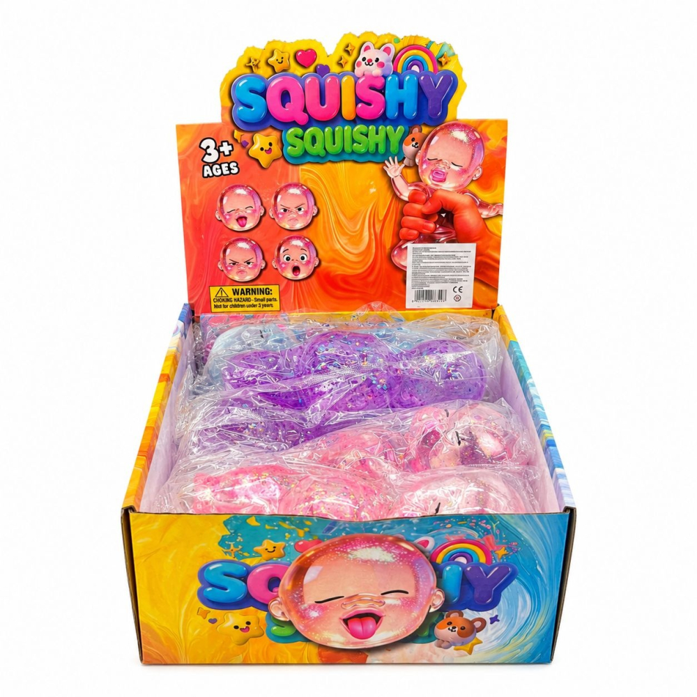 Jucărie Antistres Squishy Bebeluș cu Sclipici 13cm - Figurina Elastică și Moale pentru Relaxare [2]