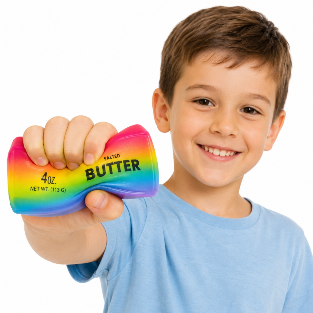 Jucarie antistres Squishy Butter 13.5cm, moale si elastica, culoare aleatorie [2]