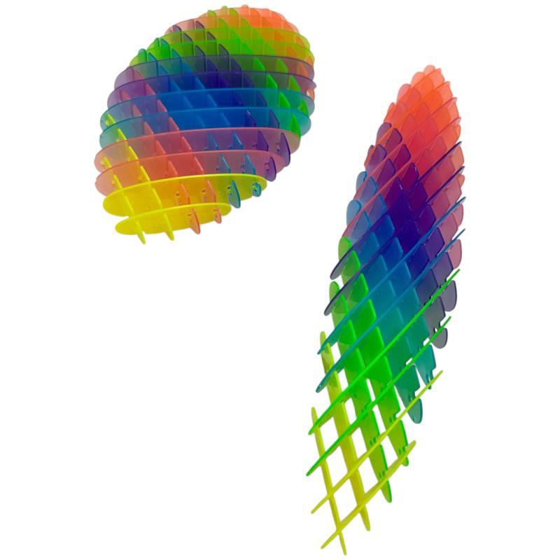 Jucarie flexibila colorata din plastic – model extensibil si pliabil, 12 cm, antistres si creativa pentru copii,  [5]