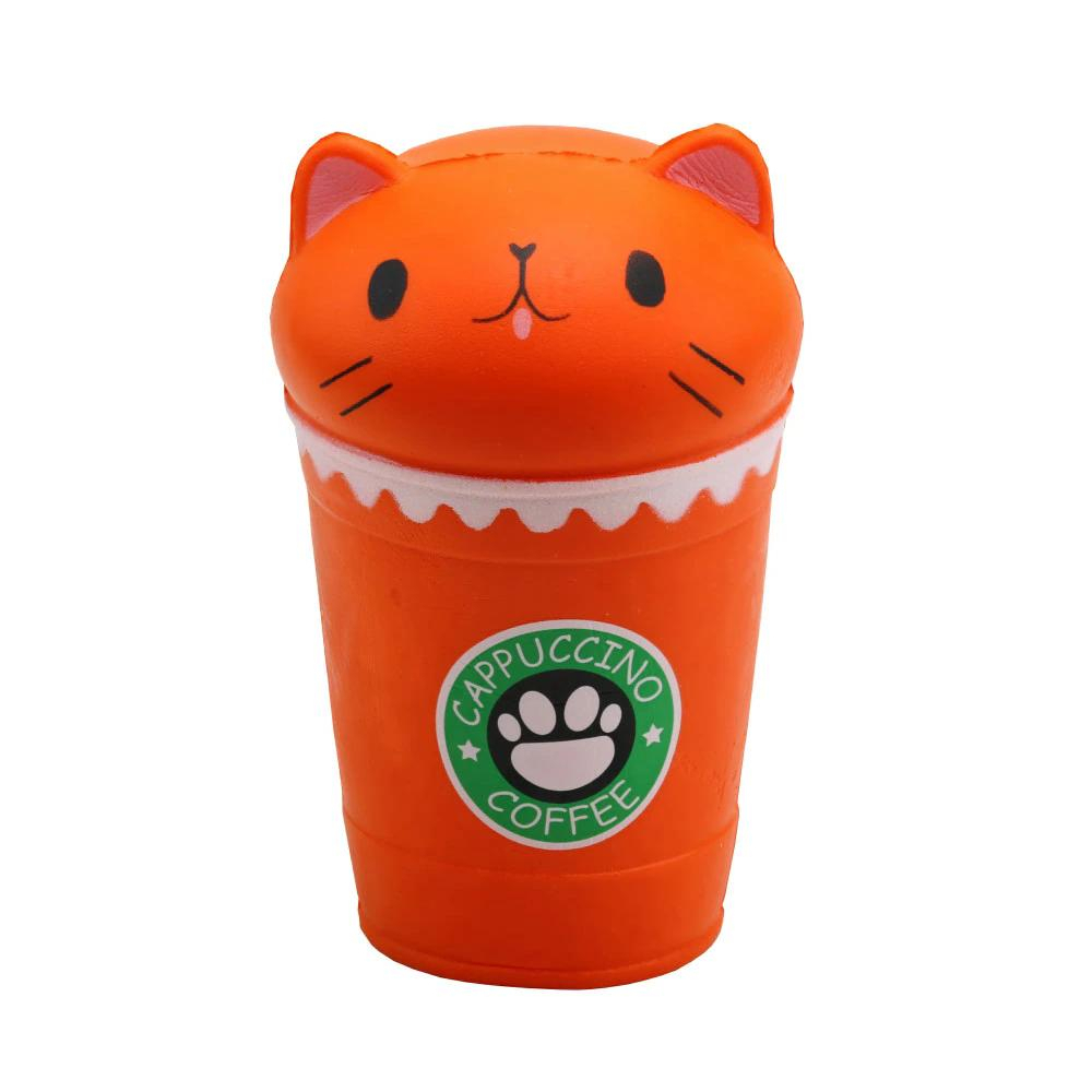 Jucarie Squishy Antistres – Pisicuta Capuccino, Moale si Relaxanta, pentru Copii si Adulti,  [3]