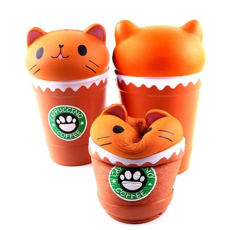 Jucarie Squishy Antistres – Pisicuta Capuccino, Moale si Relaxanta, pentru Copii si Adulti,  [2]