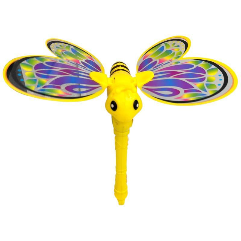Jucarie zburatoare cu aripi tip fluture si design de albina – lansator interactiv manual pentru copii, 30 cm, culori vibrante,  [3]