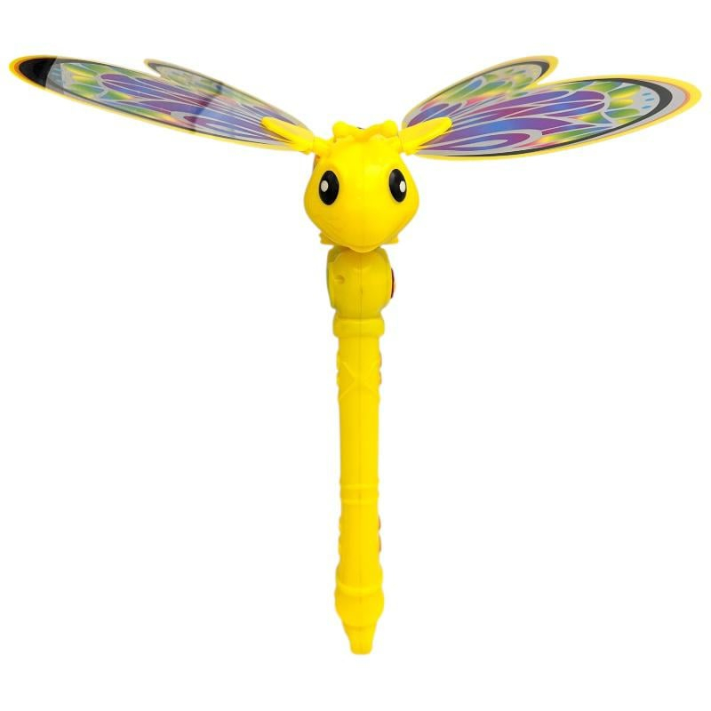 Jucarie zburatoare cu aripi tip fluture si design de albina – lansator interactiv manual pentru copii, 30 cm, culori vibrante,  [5]