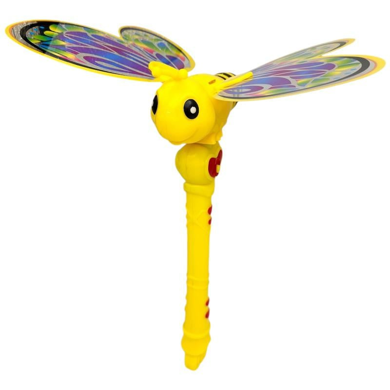 Jucarie zburatoare cu aripi tip fluture si design de albina – lansator interactiv manual pentru copii, 30 cm, culori vibrante,  [4]