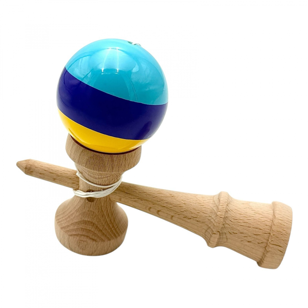 Kendama cu bila colorata soft grip / lucioasa, din lemn echilibrat PRO-SOFT-X [2]