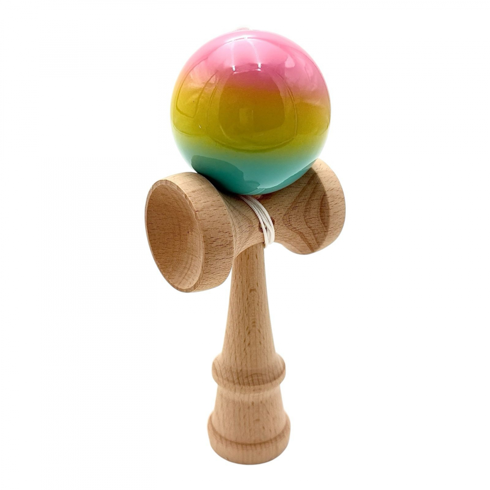 Kendama cu bila colorata soft grip / lucioasa, din lemn echilibrat PRO-SOFT-X [1]