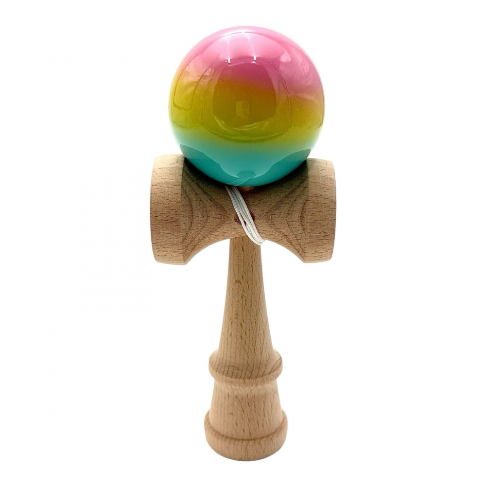 Kendama cu bila colorata soft grip / lucioasa, din lemn echilibrat PRO-SOFT-X [3]