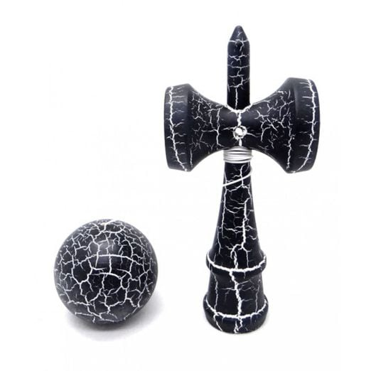 Kendama din lemn 18 cm, cracked– model clasic cu design crapat, NEAGRA [1]