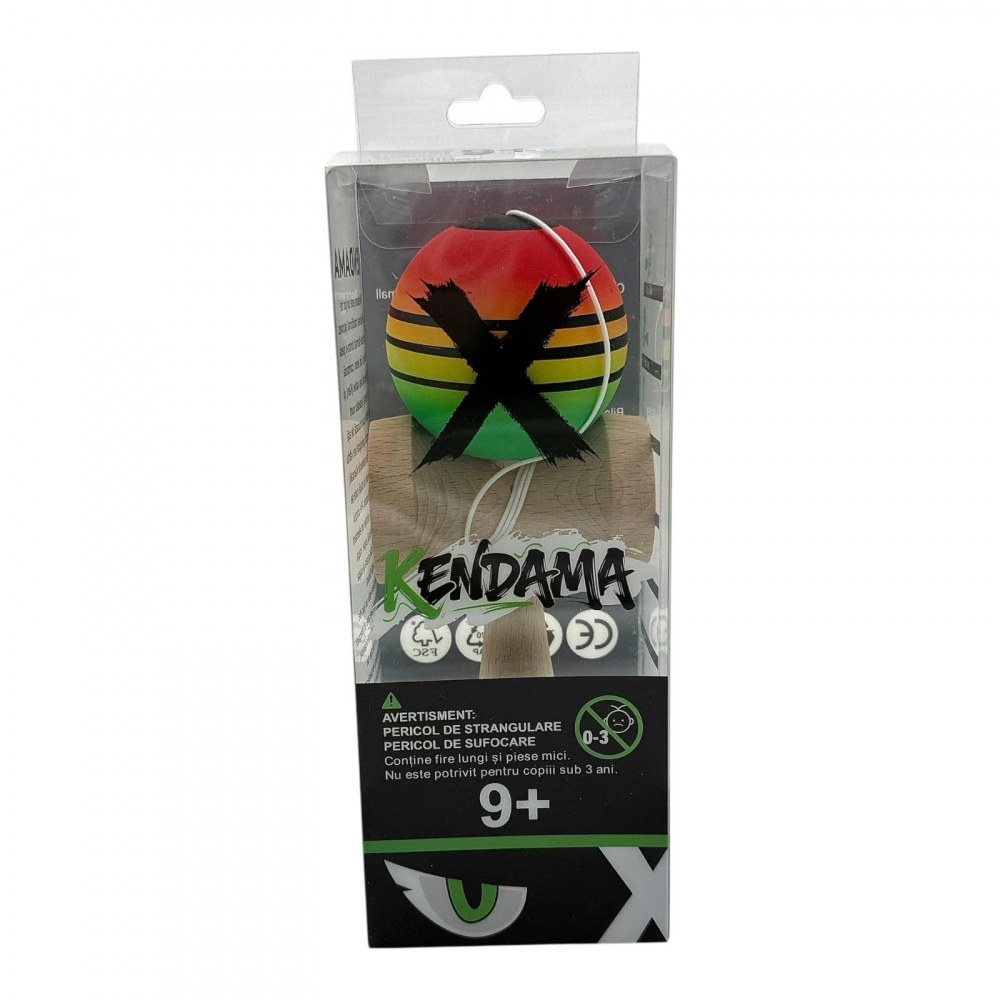 Kendama lemn premium cu gravura, bila soft grip, in cutie Xtreme [4]