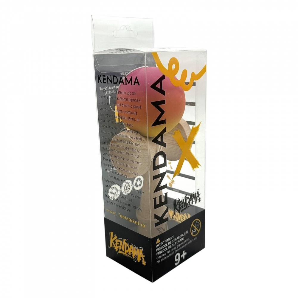 Kendama lemn premium cu gravura, bila soft grip, in cutie Xtreme [4]