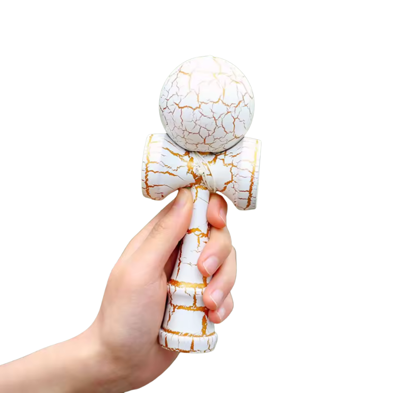 Kendama profesionala din lemn, 18 cm – design crapat, echilibru perfect pentru trick-uri – BAOBAO [1]