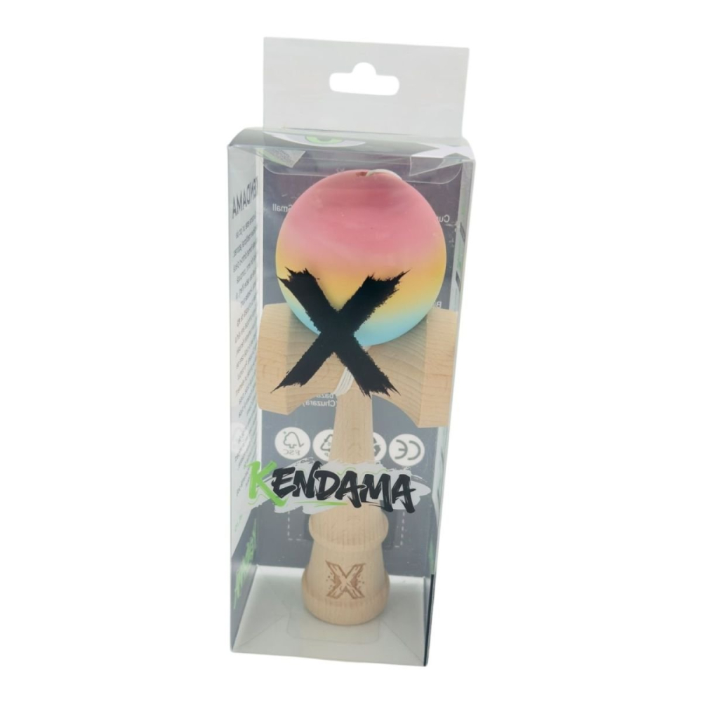 Kendama X din lemn natural, bila soft touch, culori combinate, ambalaj individual, en-gros [4]