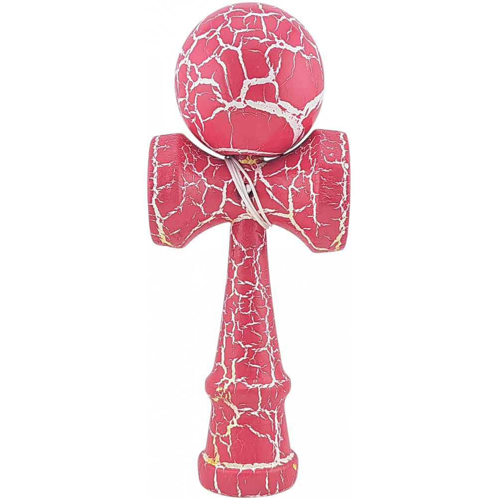 Kendama X Originala, Profesionala, Flippy, Cracked, din Lemn, 18 cm, Roz Aprins/Alb [1]