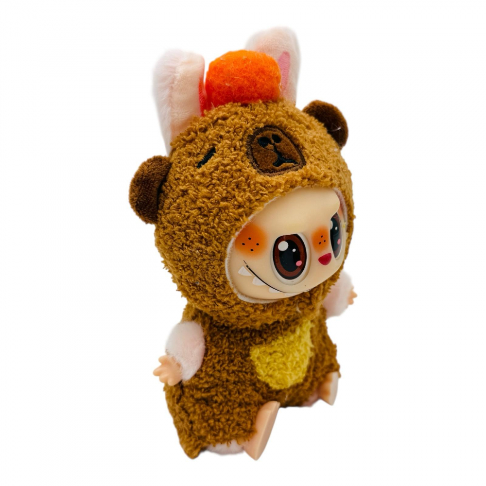 Labubu roz costumat in capybara 18cm – jucarie de plus super draguta, moale si ideala pentru cadouri sau colectie, BaoBao [2]