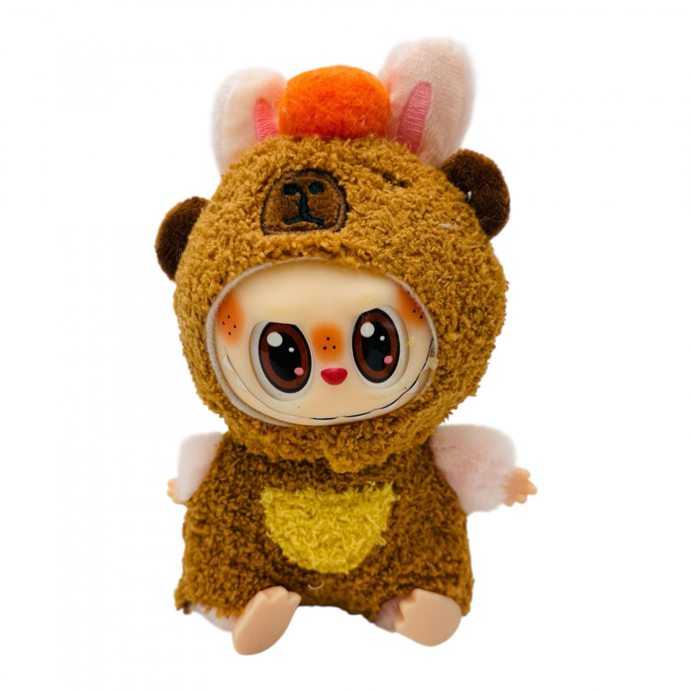 Labubu roz costumat in capybara 18cm – jucarie de plus super draguta, moale si ideala pentru cadouri sau colectie, BaoBao [1]