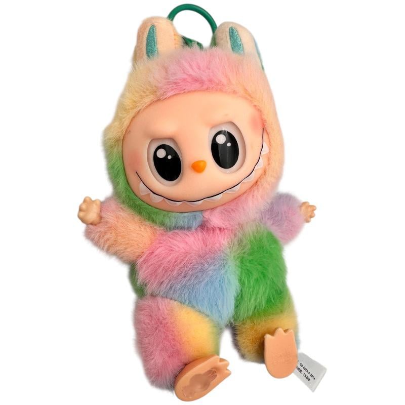 Labubu multicolor 18 cm – jucarie de plus haioasa cu fata expresiva si breloc, cadou cool pentru toate varstele, BaoBao [1]