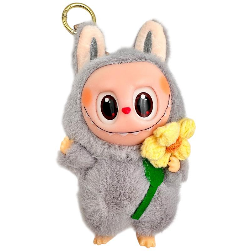 Labubu Plus 18cm cu Floare – Jucarie de Plus Pufos, Culori Pastel, Figurina Dragalasa de Colectie, Editie Limitata [1]