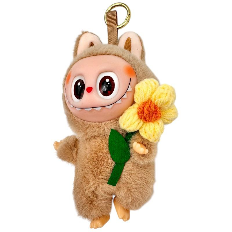 Labubu Plus 18cm cu Floare – Jucarie de Plus Pufos, Culori Pastel, Figurina Dragalasa de Colectie, Editie Limitata [1]
