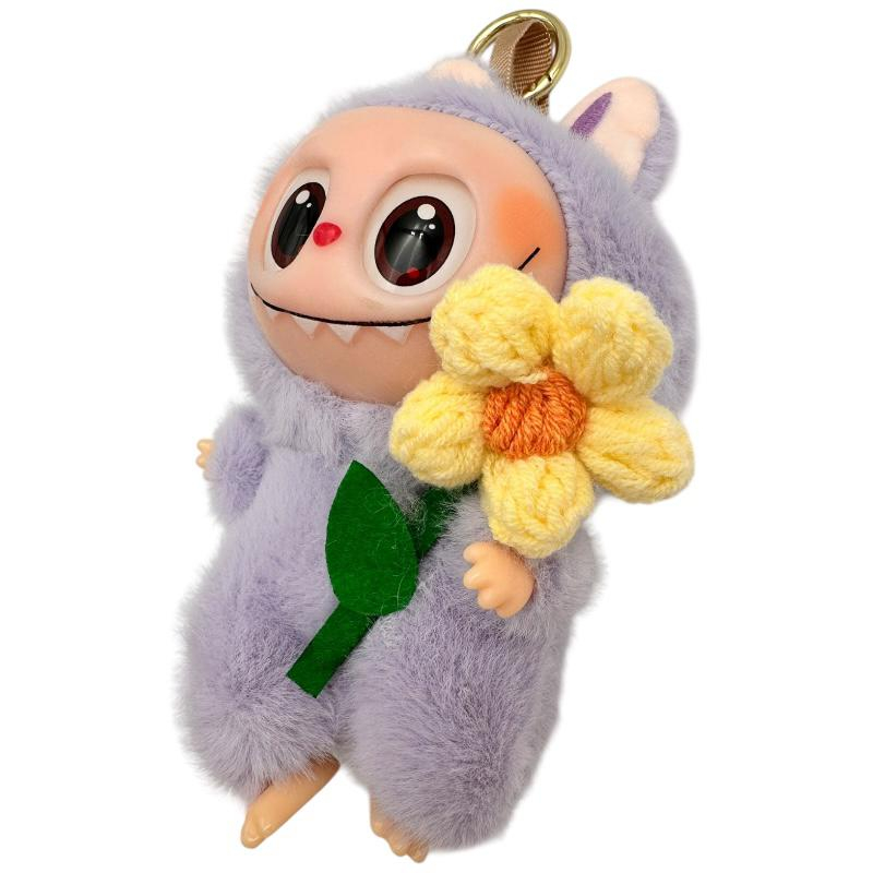 Labubu Plus 18cm cu Floare – Jucarie de Plus Pufos, Culori Pastel, Figurina Dragalasa de Colectie, Editie Limitata [2]