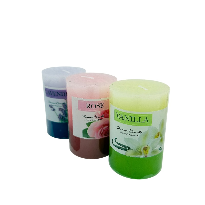Lumanare parfumata,  1buc, cilindrice, culori si arome mixate,  – Lavanda, Trandafir, Vanilie, Freesia, Scortisoara, Ocean Breeze [2]