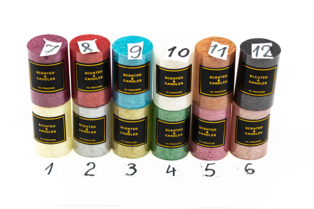 Lumanare parfumata,  1buc,  cilindrice Scented & Candles, culori metalizate mix, decor elegante pentru casa si evenimente [2]