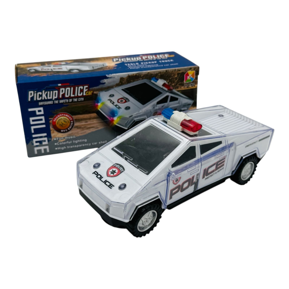 Masina de Politie Pickup/CYBER  cu Lumini si Muzica - Jucarie Interactiva pentru Copii, 19 x 8 x 7 cm  [2]