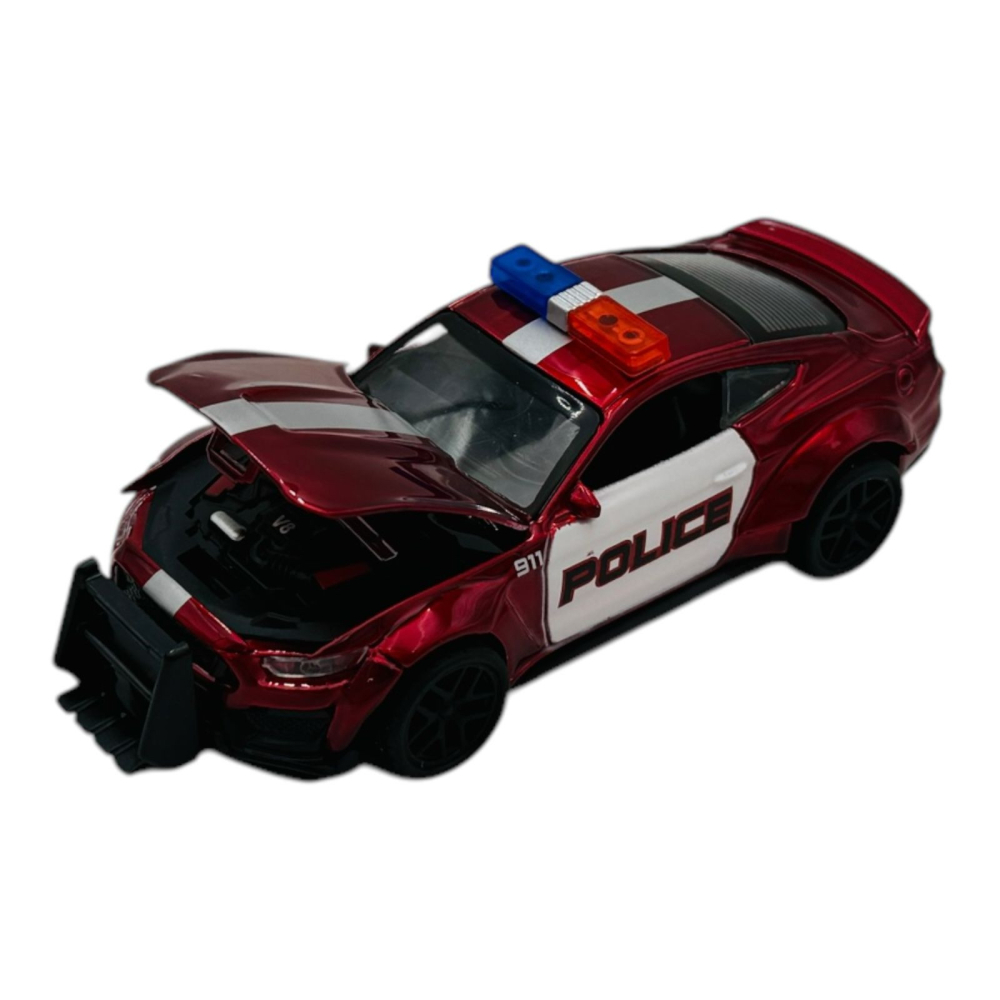 Mașinuță Metalică de Poliție cu Capotă Ridicată, 15×7.5×6.5 cm – 2 Culori Disponibile  [5]
