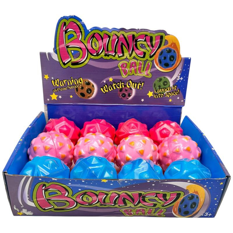Minge elastica Bouncy Ball cu tepi rotunzi, model colorat, saritura mare, culori combinate, pentru copii, 6-7 cm,  [4]