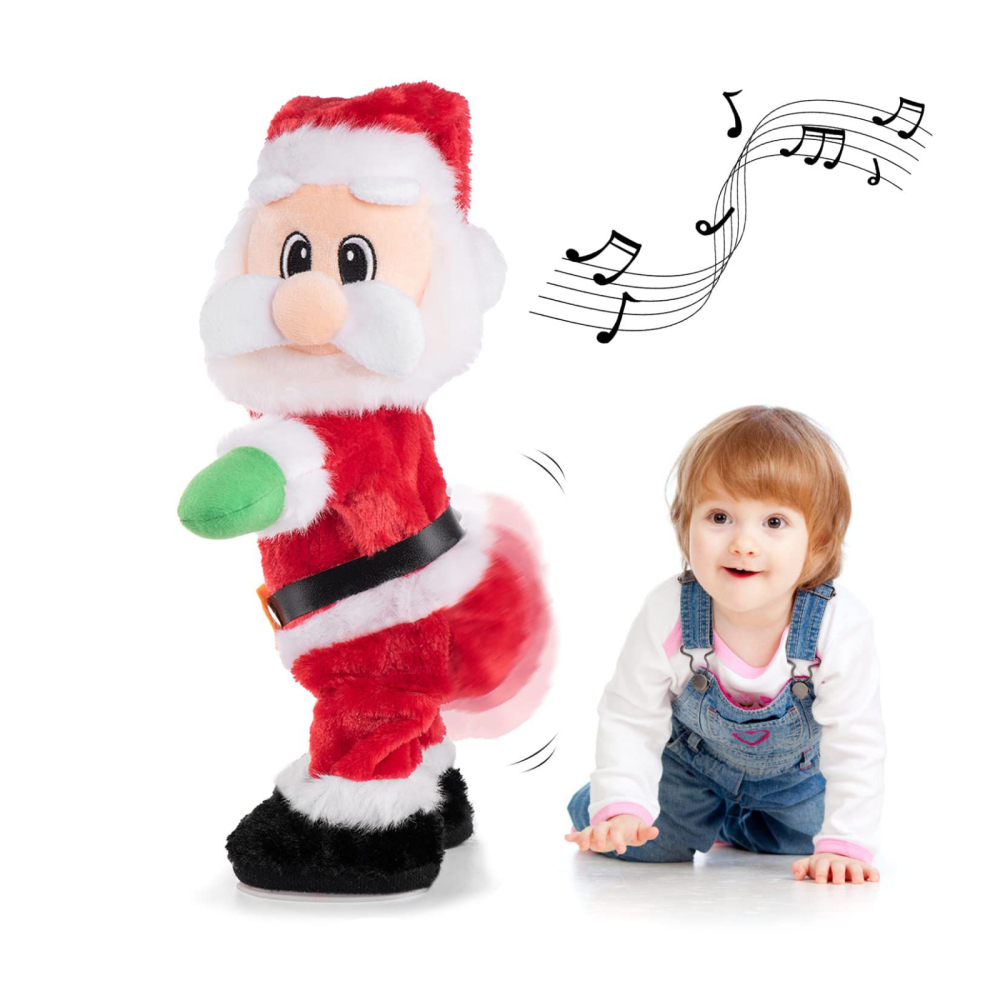 Moș Crăciun animat 40 cm cu saxofon – muzical și dansant [1]