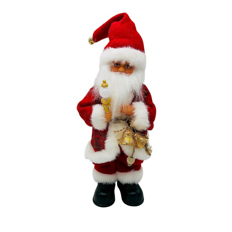 Mos Craciun Interactiv 35 cm cu lumanare si clopotei, pe baterii, in cutie [1]