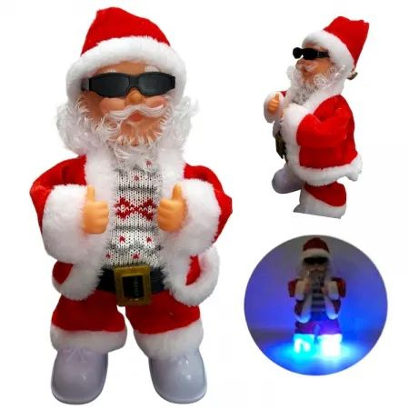Mos Craciun Interactiv 35 cm cu Ochelari de Soare – Canta, Danseaza si Lumineaza LED [1]