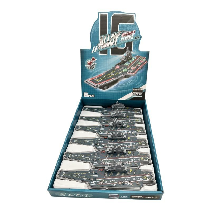 Nava militara din metal cu sunete si lumini – jucarie interactiva 24 cm, model detaliat pentru copii,  [3]