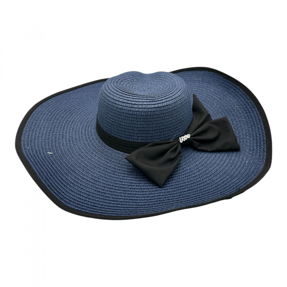 Palarie dama de vara cu bor larg si fundita neagra – accesoriu elegant si versatil [1]