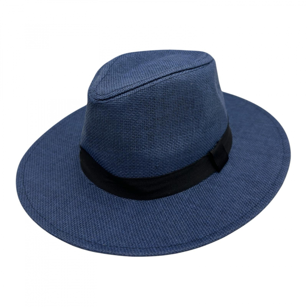 Palarie tip fedora pentru barbati cu banda neagra – model clasic de vara [1]